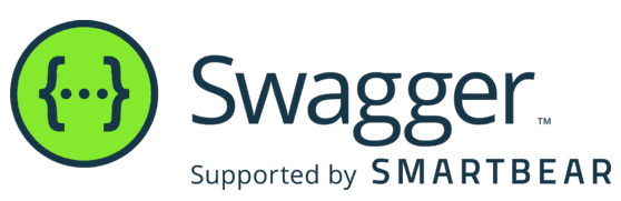 „Logo von Swagger, unterstützt von SmartBear, mit einem grünen Kreis und geschweiften Klammern.“