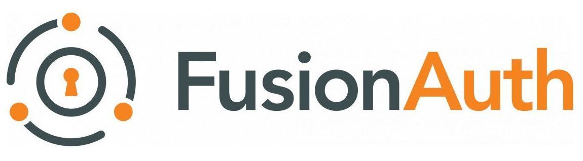 „Logo von FusionAuth mit einem stilisierten Schloss in einem Kreis links neben dem Firmennamen.“