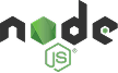 „Logo von Node.js, das einen stilisierten grünen Würfel mit dem Schriftzug 'Node.js' in schwarzem Text enthält.“